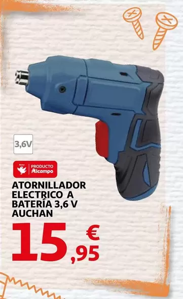 Oferta de Auchan - Atornillador Electrico A Bateria por 15,95€ en Alcampo