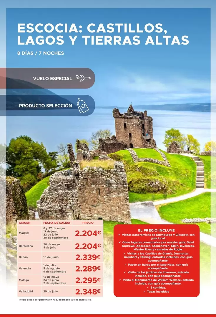 Oferta de Tierras Altas - Casstillos, Lagos Y por 2,29€ en Halcón Viajes