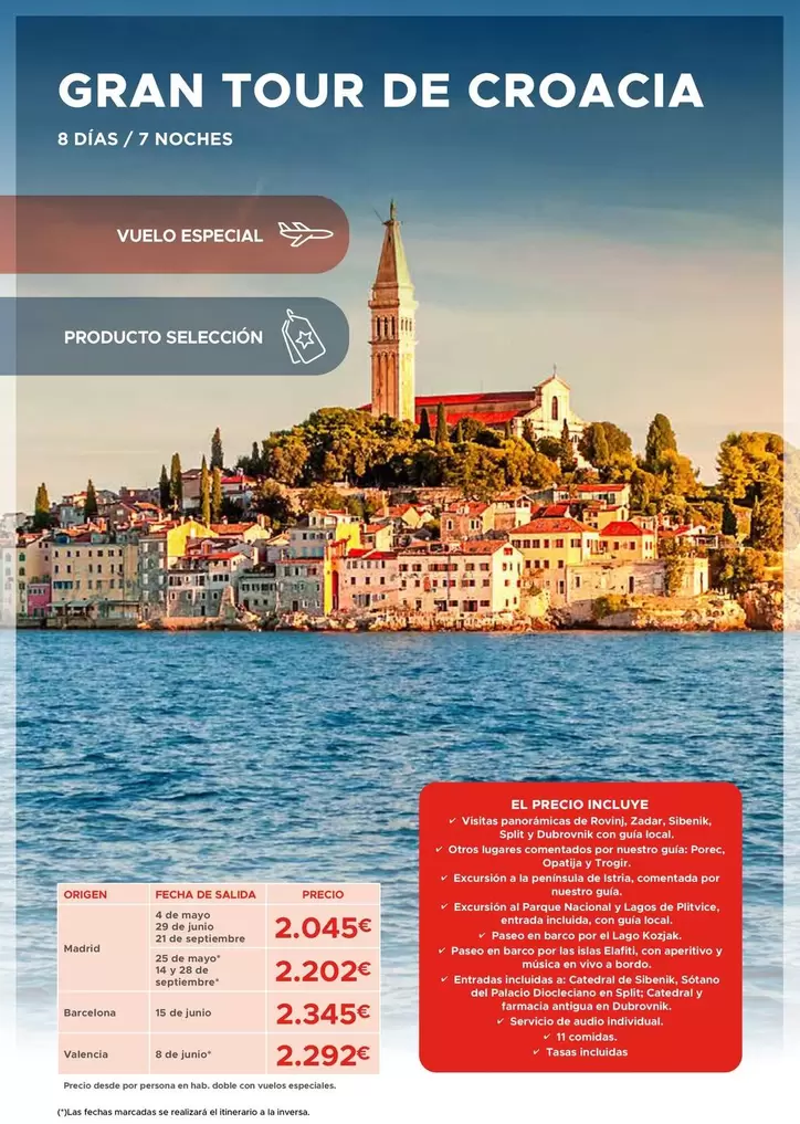 Oferta de Origen - Gran Tour De Croacia por 2,29€ en Halcón Viajes