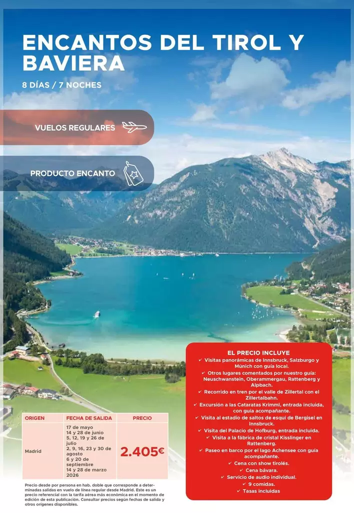Oferta de Encanto - s Del Tirol Y Baviera por 2405€ en Halcón Viajes