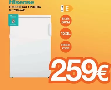 Oferta de Hisense - Frigorífico 1 Puerta  por 259€ en Expert