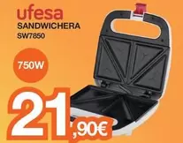 Oferta de Ufesa - Sandwichera SW7850  por 21,9€ en Expert