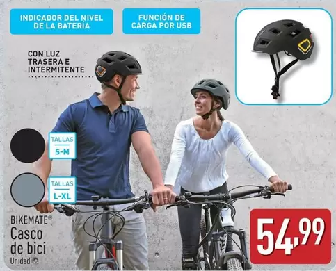 Oferta de Bikemate - Casco De Bici por 54,99€ en ALDI