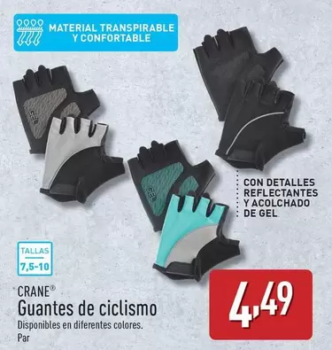 Oferta de Crane - Guantes De Ciclismo por 4,49€ en ALDI