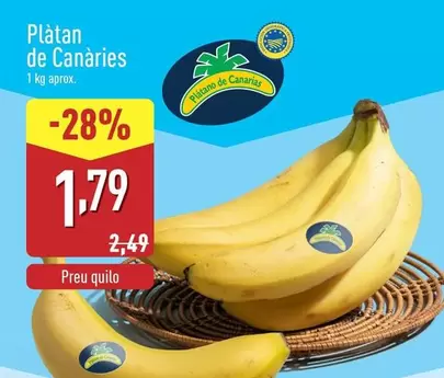 Oferta de Plátanos De Canàries por 1,79€ en ALDI