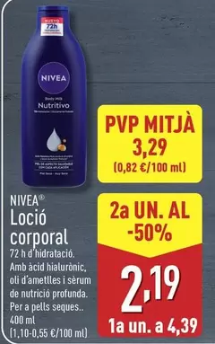 Oferta de Nivea - Locio Corporal por 4,39€ en ALDI