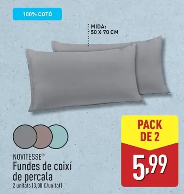 Oferta de Novitesse - Fundes De Coixi De Percala por 5,99€ en ALDI