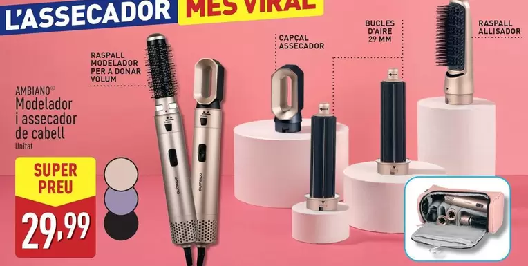 Oferta de Ambiano - Modelador I Assecador De Cabell por 29,99€ en ALDI