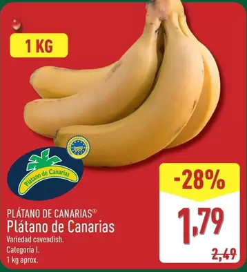 Oferta de Platano De Canarias por 1,79€ en ALDI