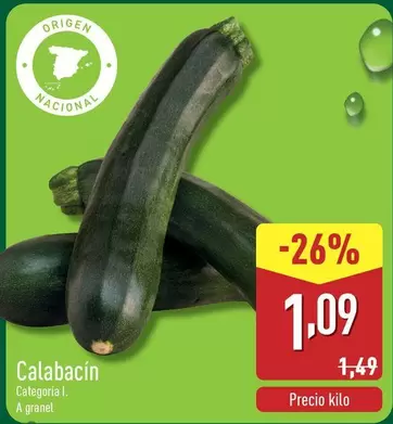 Oferta de Calabacin por 1,09€ en ALDI