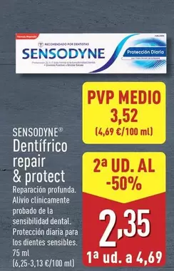 Oferta de Sensodyne - Dentifrico Repair & Protect por 4,69€ en ALDI