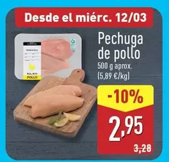 Oferta de Pechuga De Pollo por 2,95€ en ALDI