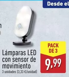 Oferta de Lámparas Led Con Sensor De Movimiento por 9,99€ en ALDI