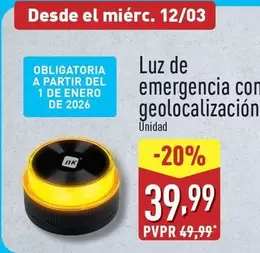 Oferta de Luz De Emergencia Cora Geolocalizacion por 39,99€ en ALDI