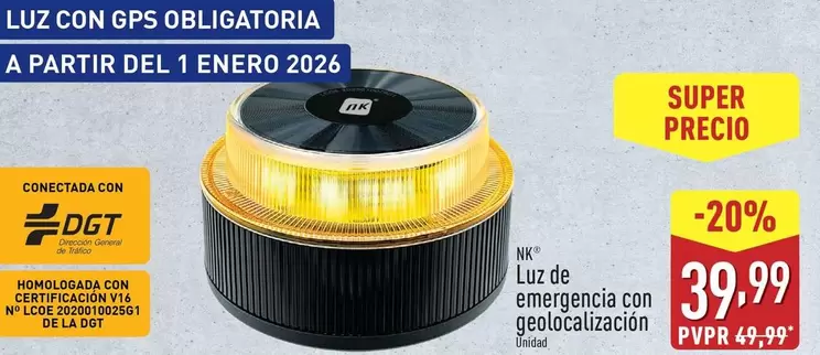 Oferta de Nk  - Luz De Emergencia Con Geolocalizacion por 39,99€ en ALDI