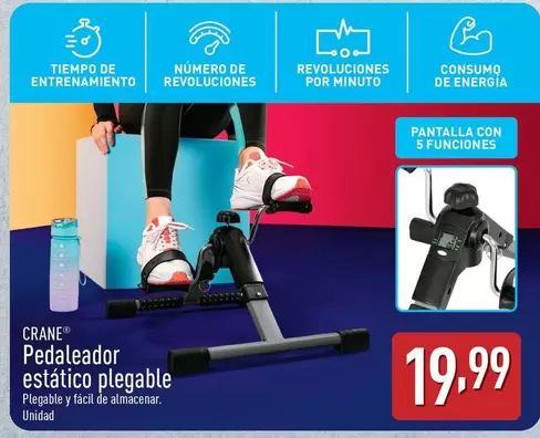 Oferta de Crane - Pedaleador Estático Plegable  por 19,99€ en ALDI