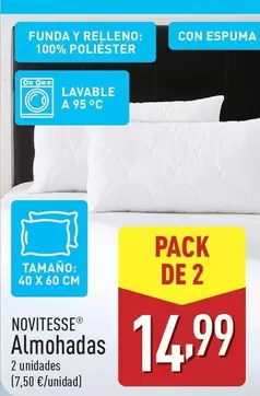 Oferta de Novitesse - Almohadas por 14,99€ en ALDI