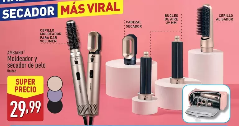 Oferta de Ambiano - Moldeador Y Secador De Pelo por 29,99€ en ALDI