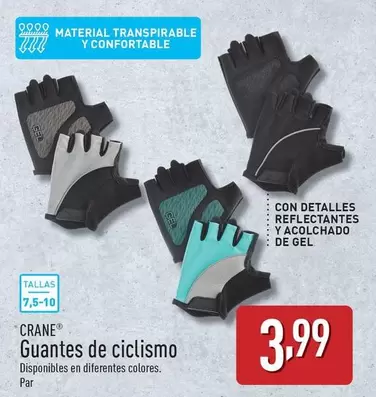 Oferta de Crane - Guantes De Ciclismo por 3,99€ en ALDI