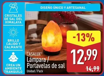 Oferta de Casalux - Lampara / Portavelas De Sal por 12,99€ en ALDI