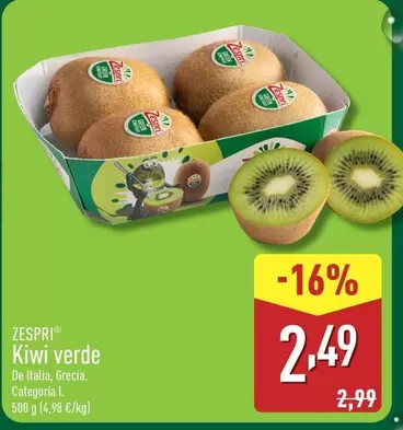 Oferta de Zespri - Kiwi Verde por 2,49€ en ALDI