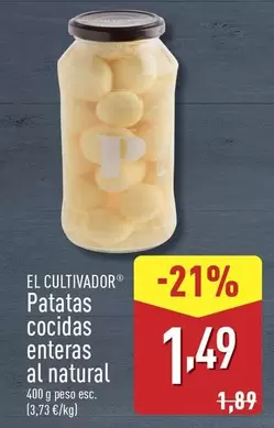 Oferta de El Cultivador - Patatas Cocidas Enteras Al Natural por 1,49€ en ALDI