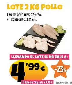 Oferta de Lote 2 Kg Pollo por 4,99€ en Ahorramas