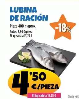 Oferta de Lubina De Racion por 4,5€ en Ahorramas