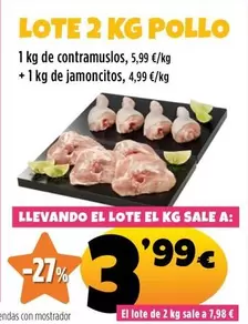 Oferta de Lote 2 Kg Pollo por 3,99€ en Ahorramas