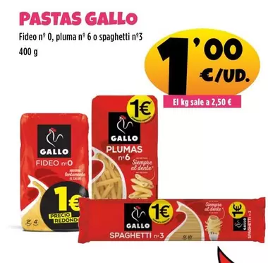 Oferta de Gallo - Pastas por 1€ en Ahorramas