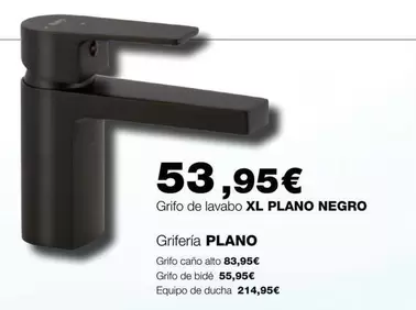 Oferta de Grifo De Lavabo Xl Plano Negro por 53,95€ en Grup Gamma