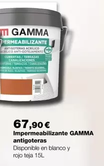 Oferta de Blanco - Impermeabilizante Antigoteras por 67,9€ en Grup Gamma