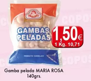 Oferta de Maria Rosa - Gamba Pelada por 1,5€ en Congelados Copos