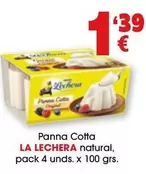 Oferta de La Lechera - Panna Cotta Natural por 1,39€ en Top Cash