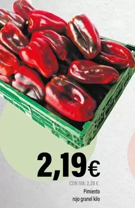 Oferta de Pimiento Rojo Granel Kilo por 2,19€ en Cash Ifa