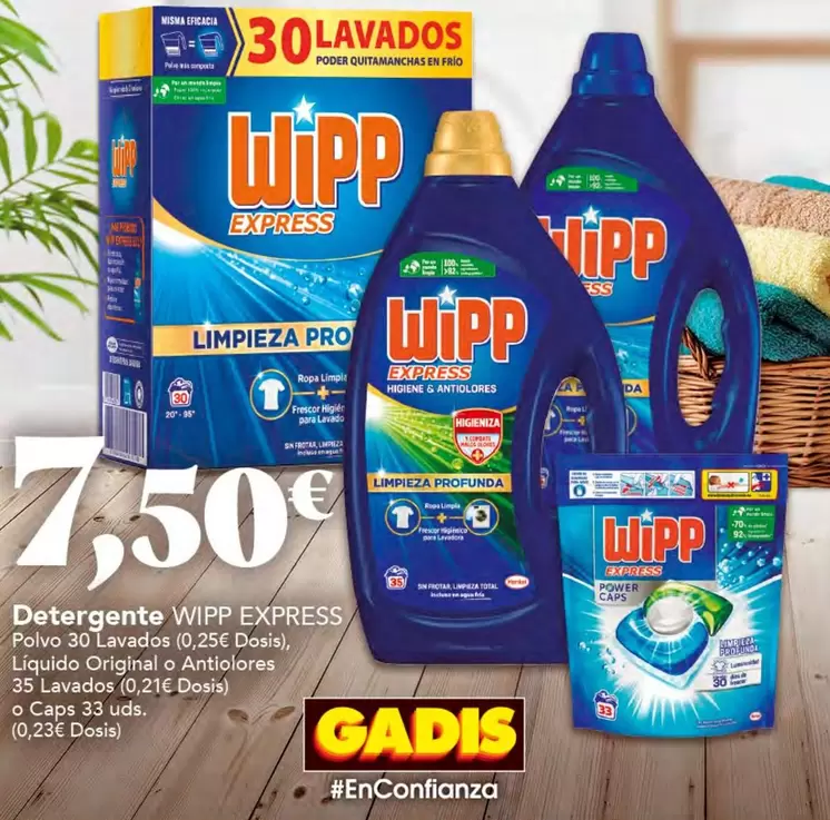 Oferta de Wipp - Detergente por 7,5€ en Gadis