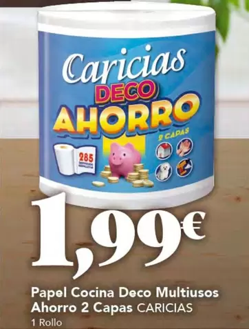 Oferta de Caricias - Papel Cocina Multiusos Ahorro 2 Capas por 1,99€ en Gadis