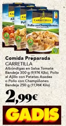 Oferta de Carretilla - Comida Preparada por 2,99€ en Gadis