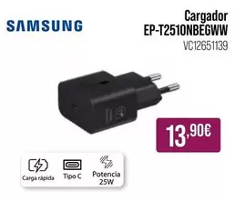 Oferta de Samsung - Cargador Ep-t2510nbegww por 13,9€ en MR Micro