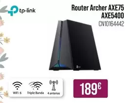 Oferta de Tp Link - Router Archer Axe75 Axe5400 por 189€ en MR Micro