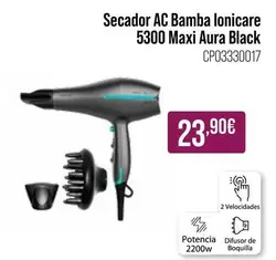 Oferta de Cecotec - Secador AC Bamba Lonicare 5300 Maxi Aura Black por 23,9€ en MR Micro