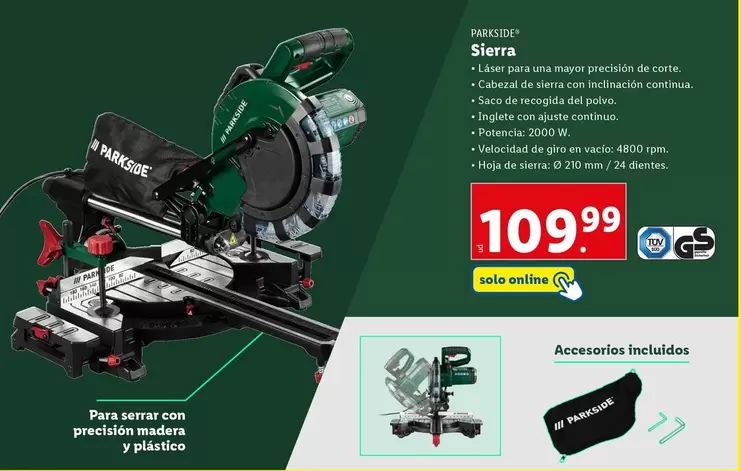 Oferta de Parkside - Sierra por 109,99€ en Lidl