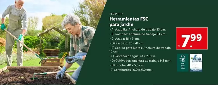 Oferta de Texto - Herramientas Fsc Para Jardín por 7,99€ en Lidl