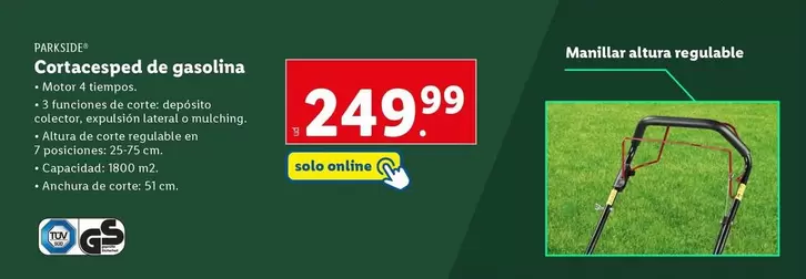 Oferta de Cortacesped De Gasolina por 249,99€ en Lidl