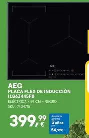 Oferta de AEG - Placa Flex De Inducción ILB6344SFB por 399,99€ en Worten