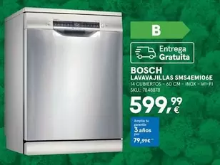 Oferta de Bosch - Lavavajillas Sms4emi06e por 599,99€ en Worten