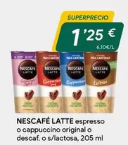 Oferta de Nescafé - Latte Espresso O Cappuccino Original O Descaf. O S/lactosa por 1,25€ en Masymas