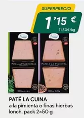 Oferta de La cuina - Pate A La Pimienta O Finas Hierbas Lonch por 1,15€ en Masymas