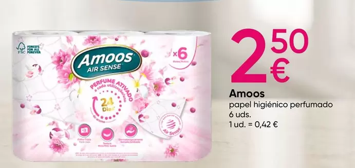 Oferta de Amoos - papel higiénico perfumado por 2,5€ en Pepco