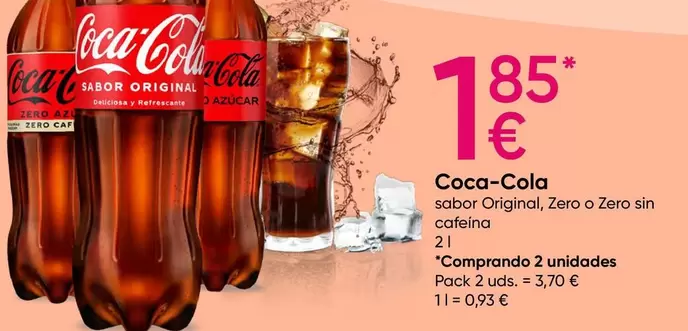 Oferta de Coca Cola - Sabor Original/ Zero O Zero Sin Cafeina por 1,85€ en Pepco